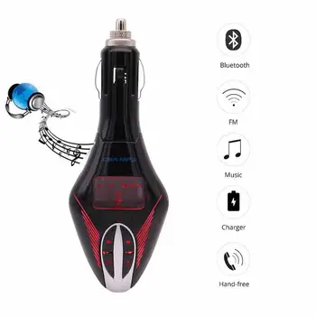 

Wireless Car Kit Audio Adapter Bluetooth MP3 Player FM Transmitter Hands-free USB Charger SD/TF Card Reader Slot+Remote Control