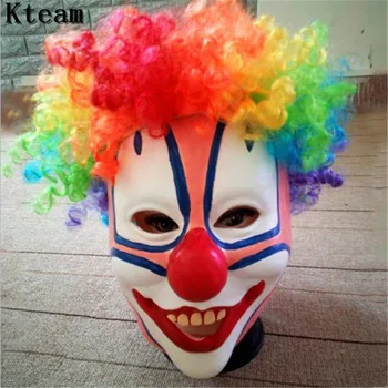 

New Fummy Joker Clown Costume Mask Creepy Evil Scary Halloween Clown Mask Adult Ghost Festive Party Mask Supplies Decoration toy