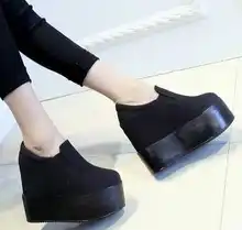 2016 new 13cm ultra high heels single shoes solid color low elevator casual shoes platform cotton-made female sexy shoes woman
