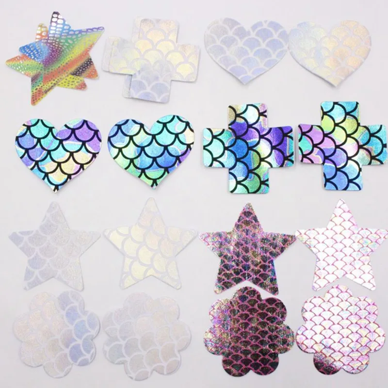 

Sexy Sequins Color Bra Pads Red Gold Silver Star Nipple Cover Pasties Breast Invisible Stickers