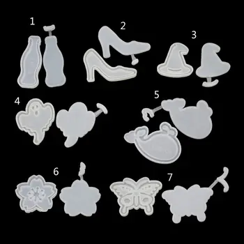

Hollow Quicksand Ghost High Heels Butterfly Whale Flower Cap Silicone Resin Mold