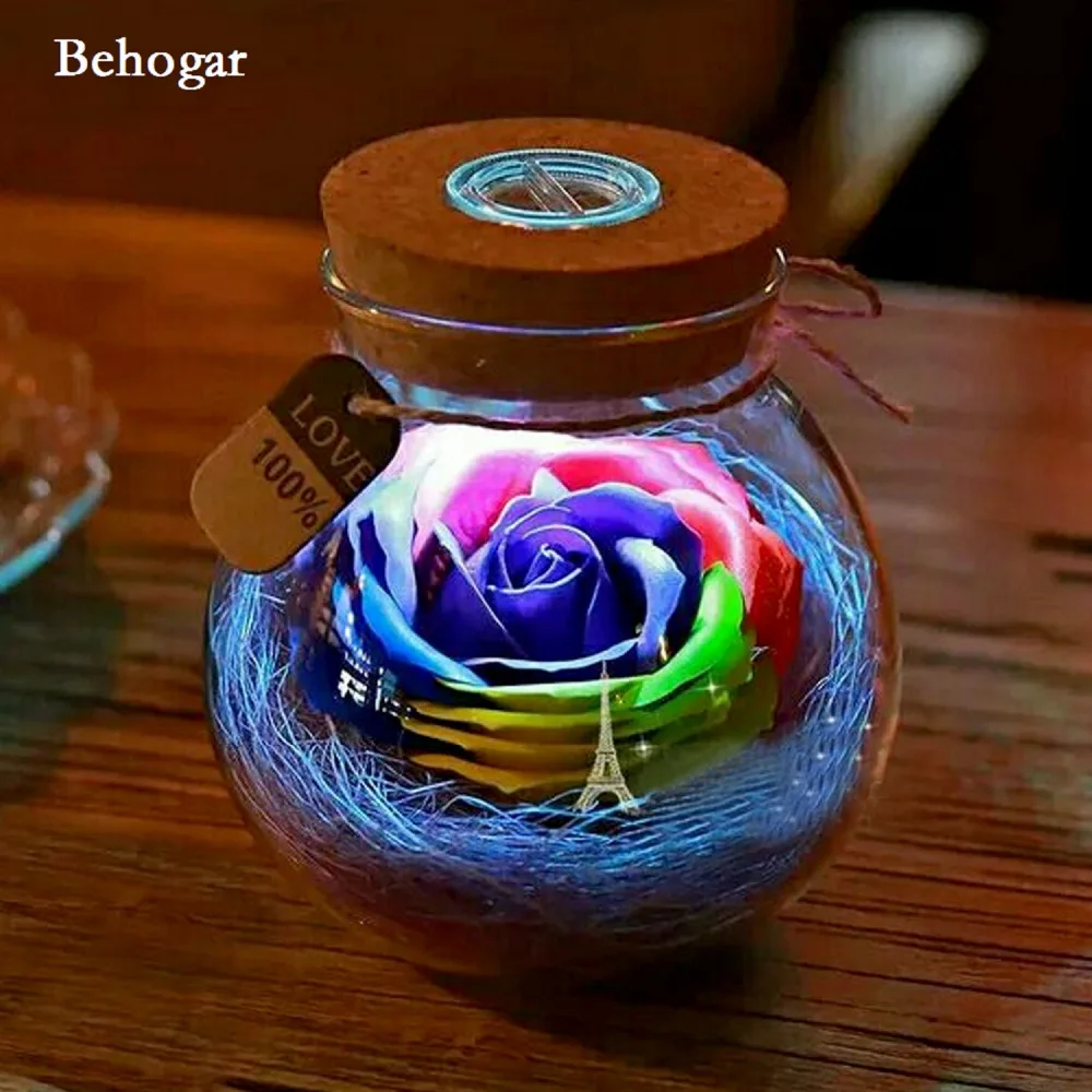 

Behogar LED RGB Dimmer Night Light Bottle Remote Control Lamp with 13 Colors Adjustable Light for Bottle DIY House Party Decor