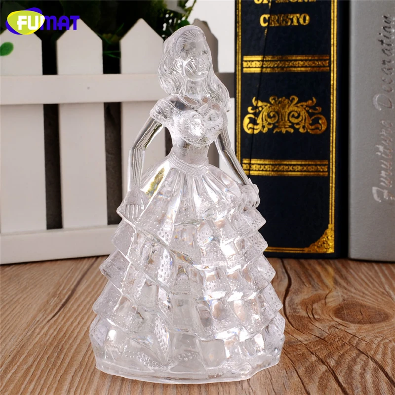 

FUMAT Night Light Colorful Acrylic Princess Girl Night Lamp Abajur Infantil Holiday Flourescent Flash Light RGB Night Lamps