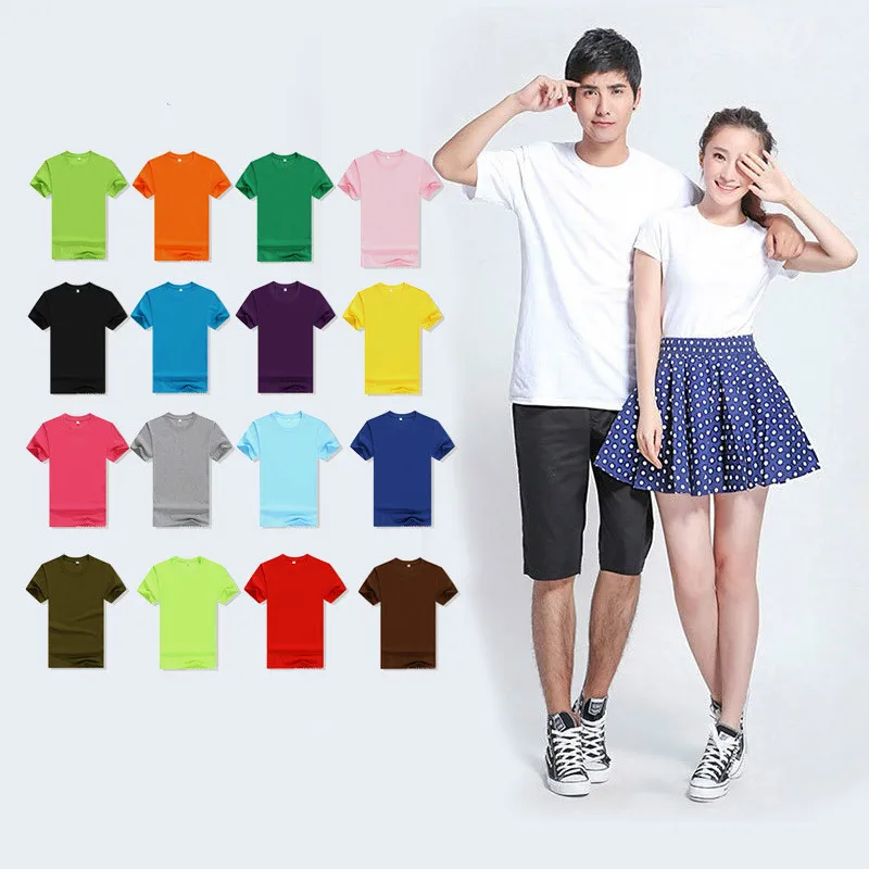 

2019 Summer High Quality 18 Color S-3XL Plain T Shirt Men Cotton Elastic Basic Tshirt Woman Men Casual Tops Short Sleeve T-shirt