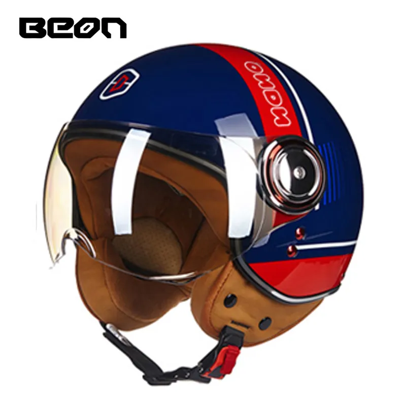 BEON B110B с открытым лицом 3/4 мотоциклетный шлем Casco Capacete, винтажный Ретро шлем, шлем для скутера ECE