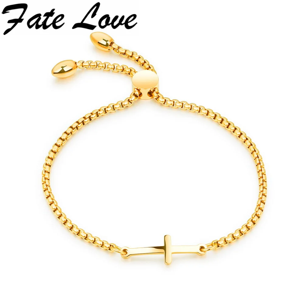 Fate Love Hot Sale Cross Style Bracelets Figaro Chain Charm Bracelets Fashion Women Party Jewelry 3 Colors Adjustable Size FL892