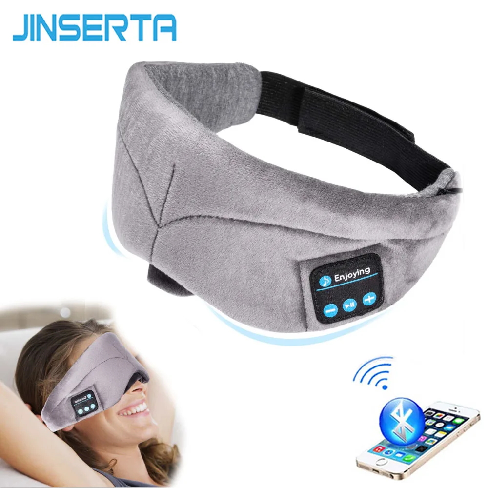 Pаспродажа JINSERTA Bluetooth наушники Спящая маска для глаз стерео музыкальный плеер 4,2 Bluetooth спящий глаз оттенки гарнитура Громкая связь Моющаяся