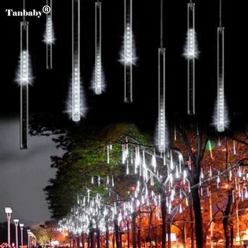 

30cm 50CM 8Tube Meteor Shower Rain Tube Snowfall LED Light For Christmas Valentine Holiday Tree Garden Decoration