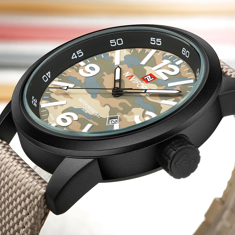 Часы NAVIFORCE мужские кварцевые спортивные армейские модные повседневные