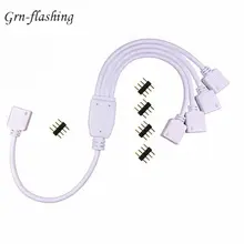 4 Pins RGB LED tape Connector 1 to 1 2 3 4 5 plug power Splitter Cable 4pin needle female Connector wire for RGB Led Strip Light 1 pc 2 5 2 5 2 5cm cube defective cross dichroic prism rgb combiner splitter glass decoration