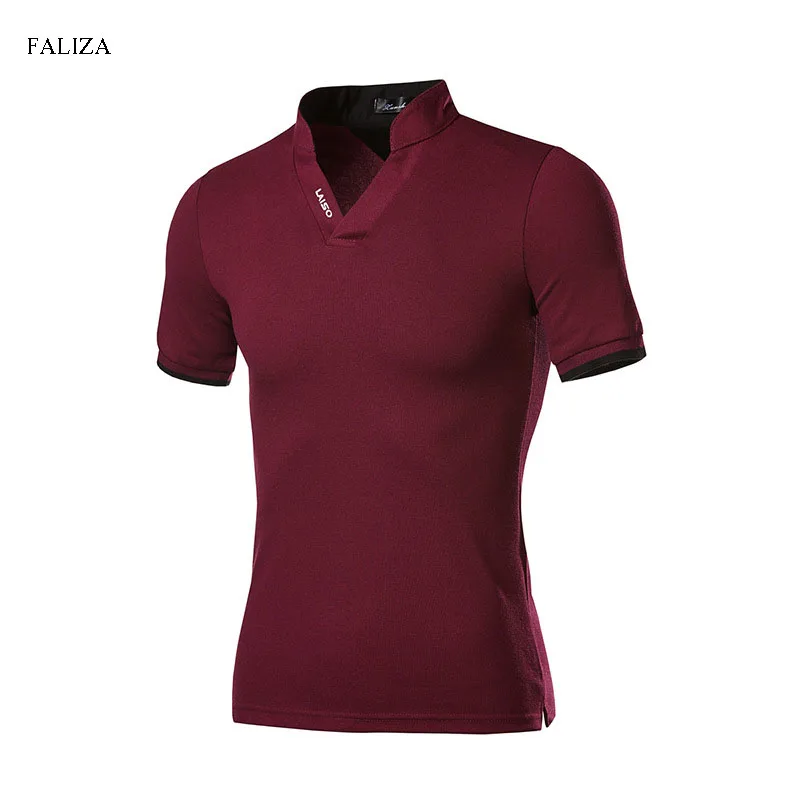 FALIZA 2018 мужские поло рубашки летняя мода Camisa высокое качество короткий рукав s