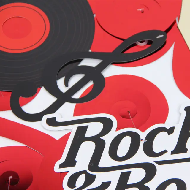 10pcs Metallic Foil Hanging Dangling Swirl Rock N Roll Music