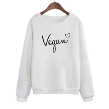 Casaul Long Sleeve Crew Neck Hoodies Black White Pullover Streetwear Clothing Vegan Heart Bella Women Sweatshirt crew neck crop sweatshirt