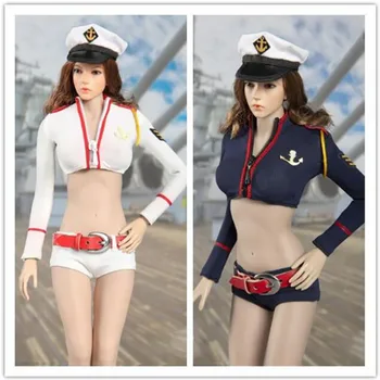 

2 Color Suit 1/6 Scale Sexy Women Navy Clothes Female Navy Equipment Suit Clothes Clothing Set For 12" Figure Female Body Doll