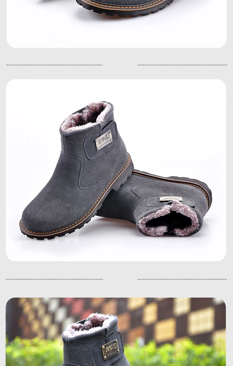 Brand Men's Boots Quality Male Shoes Suede Leather Drive Shoe Warm Fur Winter Casual Snow Bot Man Mens Ankle Boots (16)