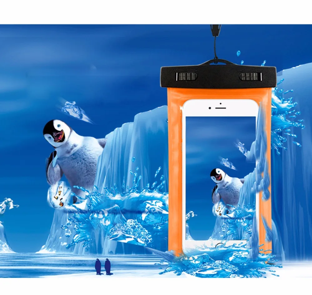 

Universal waterproof mobile phone bag for iphone xiaomi LG underwater camera phone case luminous ultra-thin transparent soft TPU