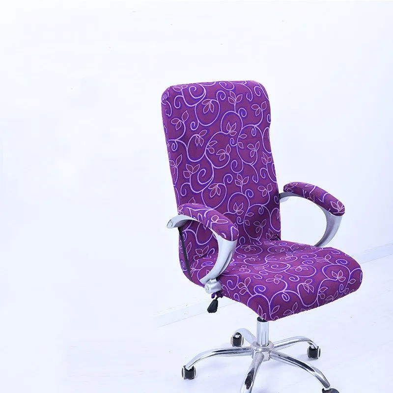 7 цветов, спандекс, чехол для офисного стула, чехол S/M/L, чехол для подлокотника, чехол для сиденья, стул, вращающийся стул, антимакассар, эластичный чехол для сиденья - Цвет: Фиолетовый