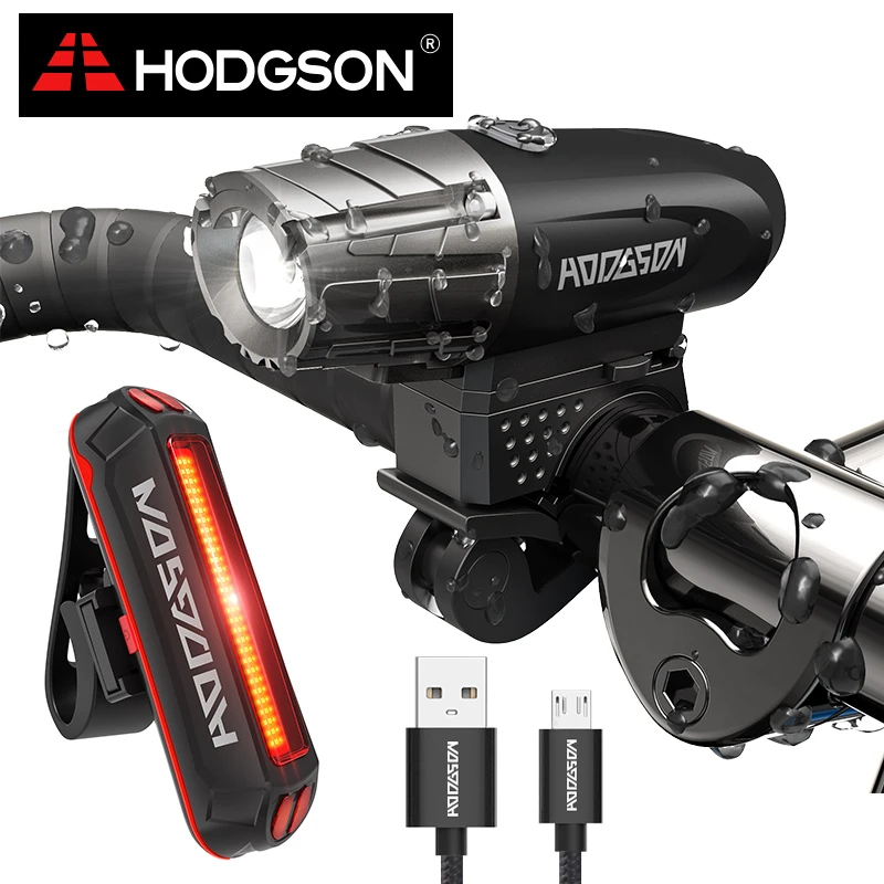 HODGSON USB Rechargeable Bike Light LED Waterproof Front Light 
