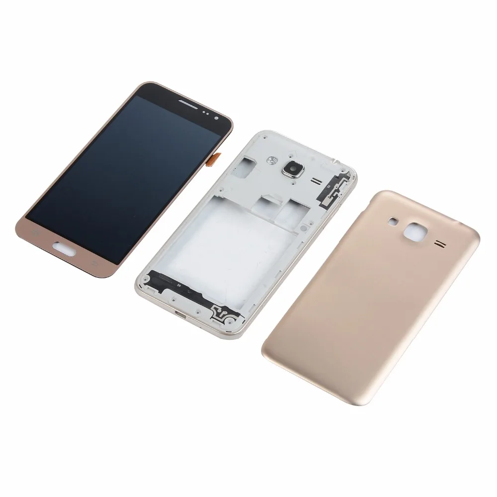 For Samsung Galaxy J3 J320 J320F J320H J320FD Housing Middle Frame+LCD Touch Screen Digitizer Display+Battery Back Cover