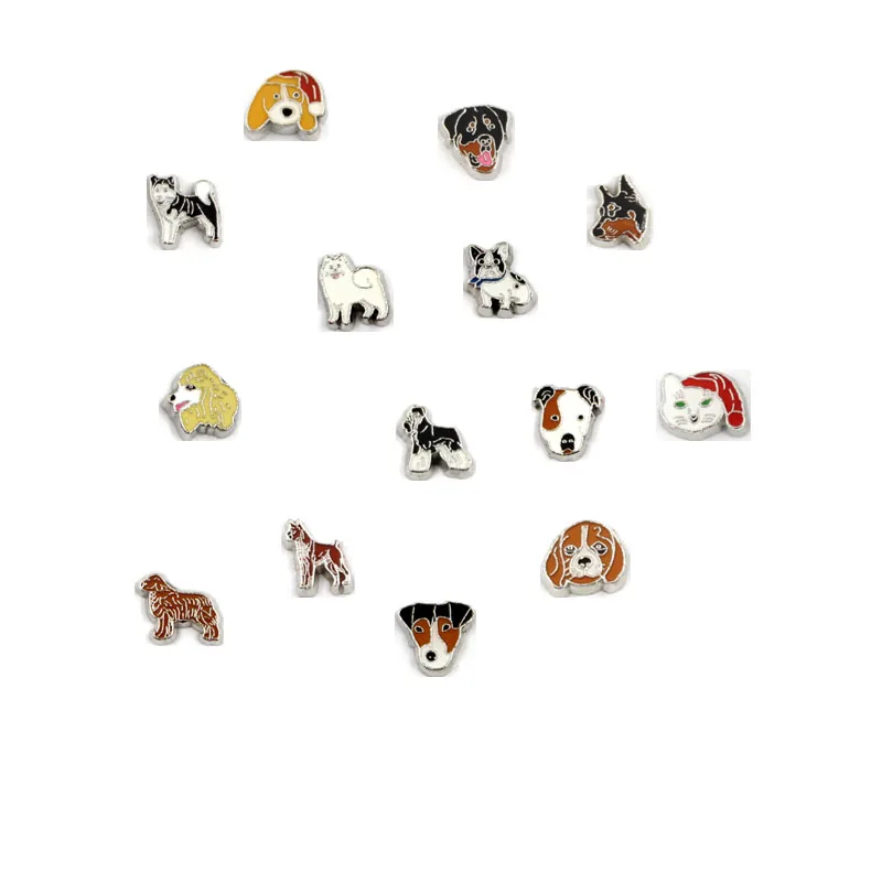 

50pcs Mixed dog floating charm for living memory locket 2019 DIY accessories