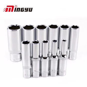 11PCS 1/4" Drive Deep Socket Set CRV Hand Tools 6 Point Long Socket Hex Repair Tool