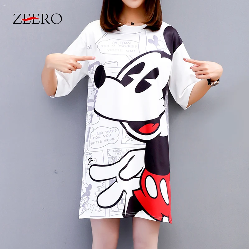 

Fashion Summer Cute Cartoon Mouse T Shirts Women Elegant White Print Animal Loose Tees Girl Casual Tops Female Oversize Tops