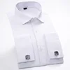 Quality France Cufflink Men Dress Shirts Button Turndown Collar Breathable Slim Fit Party Wedding Tuxedo Shirts Camisas Hombre ► Photo 3/6