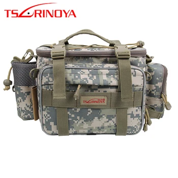

40*15*19 cm TSURINOYA Multi-function Fishing Bag Waterproof Canvas Waist Outdoor Fishing Tackle Bag Accessoire De Peche