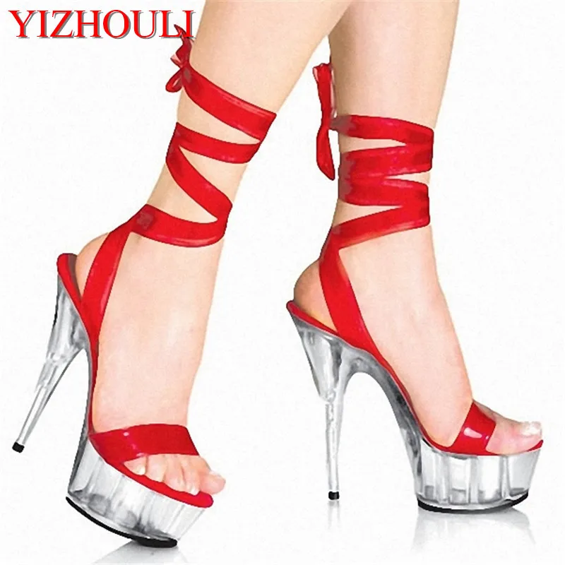 15cm high-heeled shoes lady platform crystal sandals low price dance shoes 5 inch high heels sexy stripper shoes