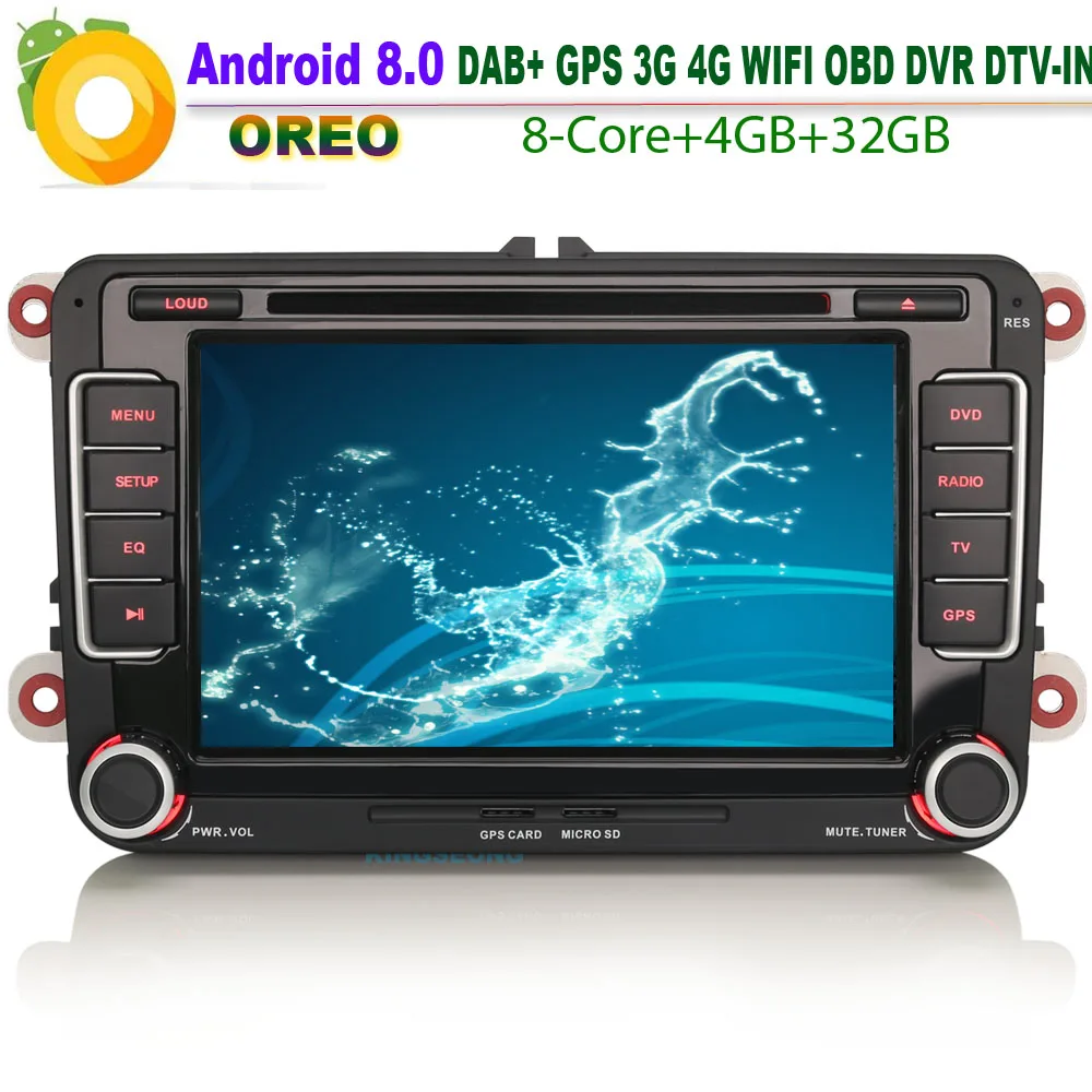 Android 8 0 DAB + Автомагнитола автомобильный DVD для VW Jetta V Vl WiFi 4G CD GPS DTV IN NAVI RDS OBD BT USB SD DVR