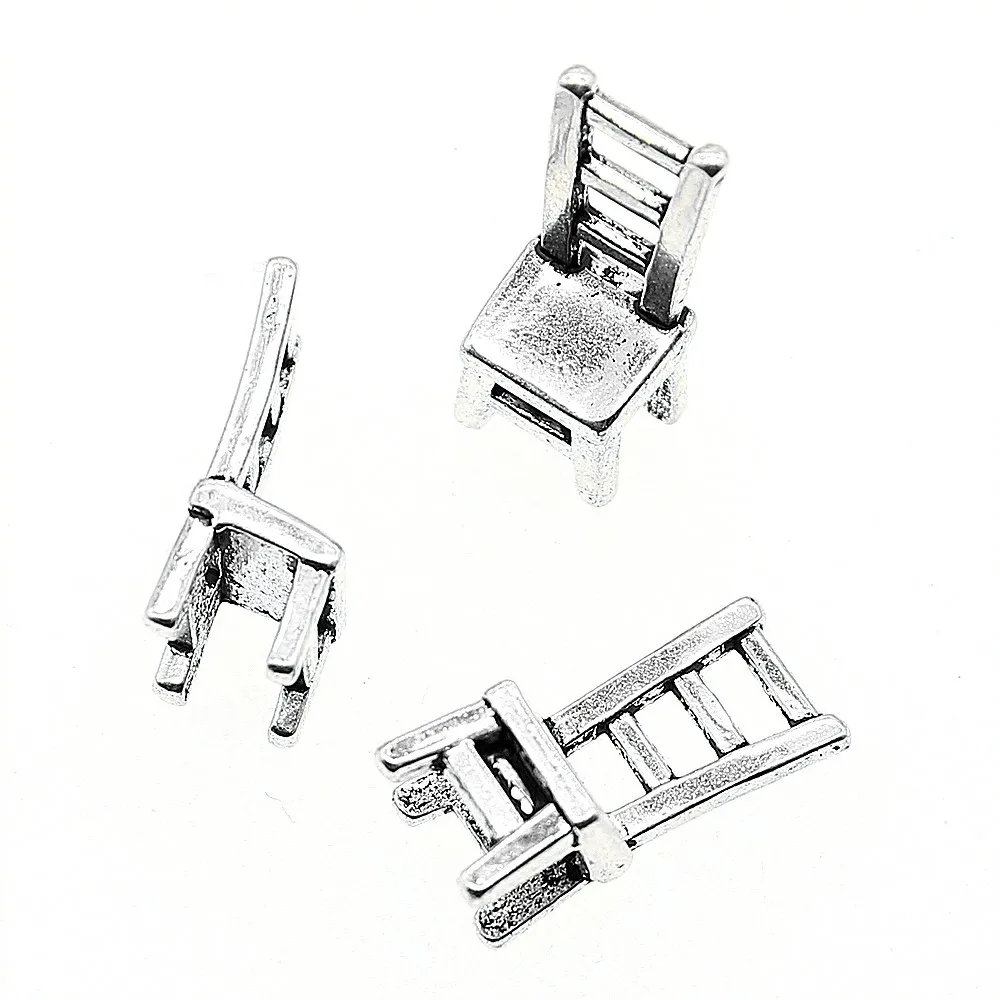 15pcs Charm Chair 3D Chair Pendant Charms For Jewelry Making Antique
Silver 3D Chair Charms 17x7x6mm