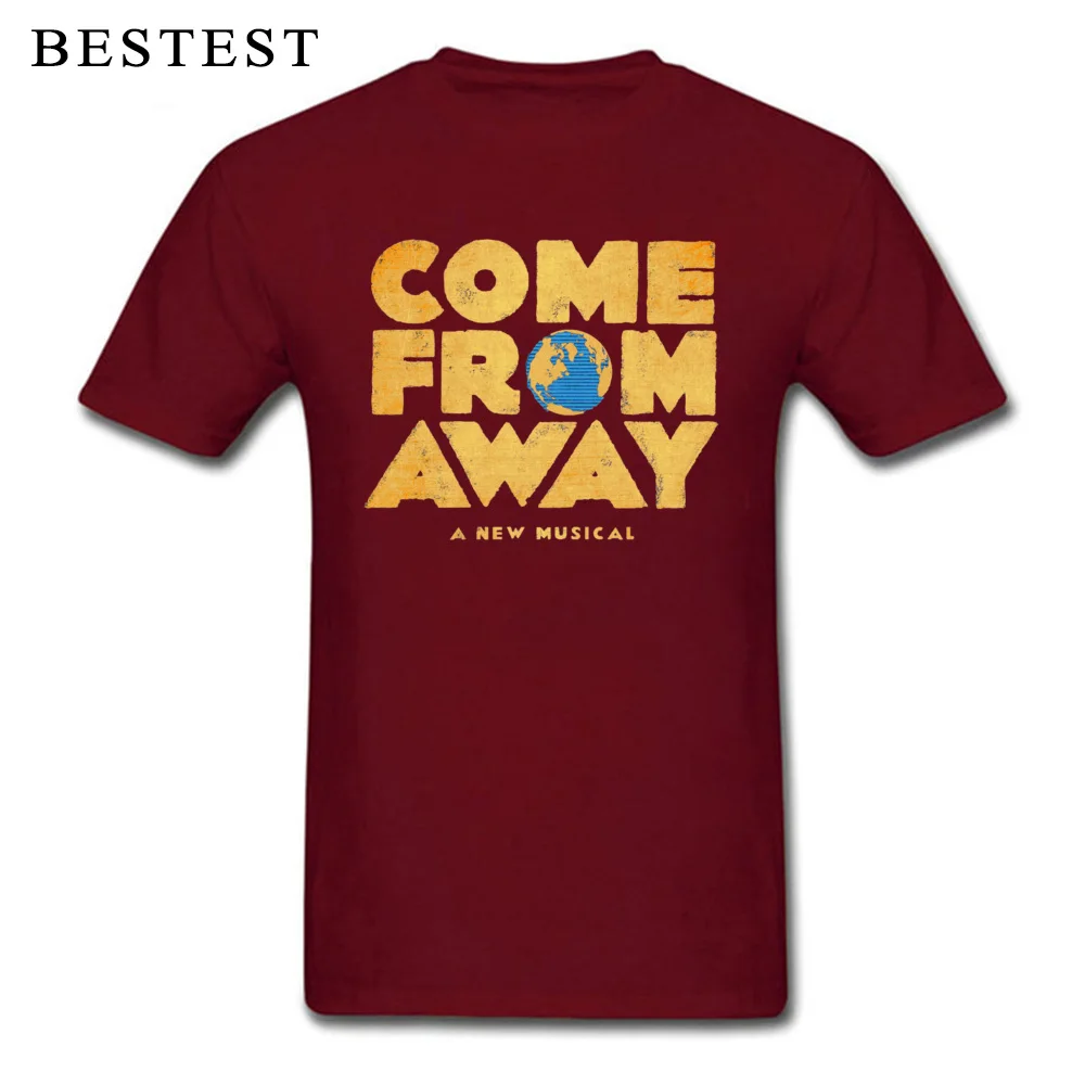 Casual come from away 3087 Printed Short Sleeve Lovers Day Tees Fitted Round Collar 100% Cotton Tee Shirt Men T-shirts come from away 3087 maroon