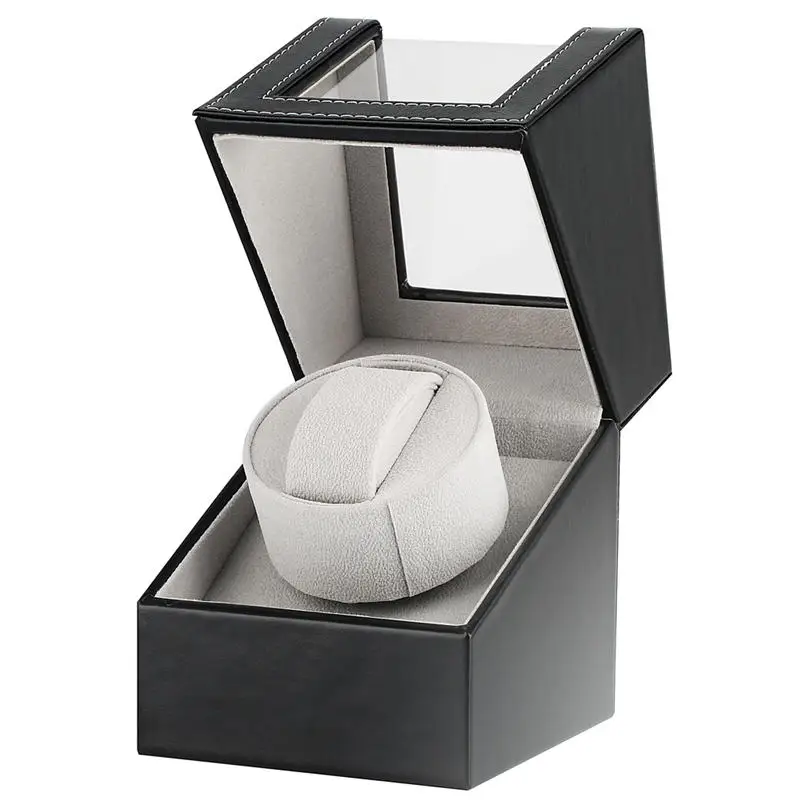 AU/EU/US/UK Mini Motor Shaker Watch Winder Wooden Watch Black Rotatory Watches Holder Display Box Case Luxury