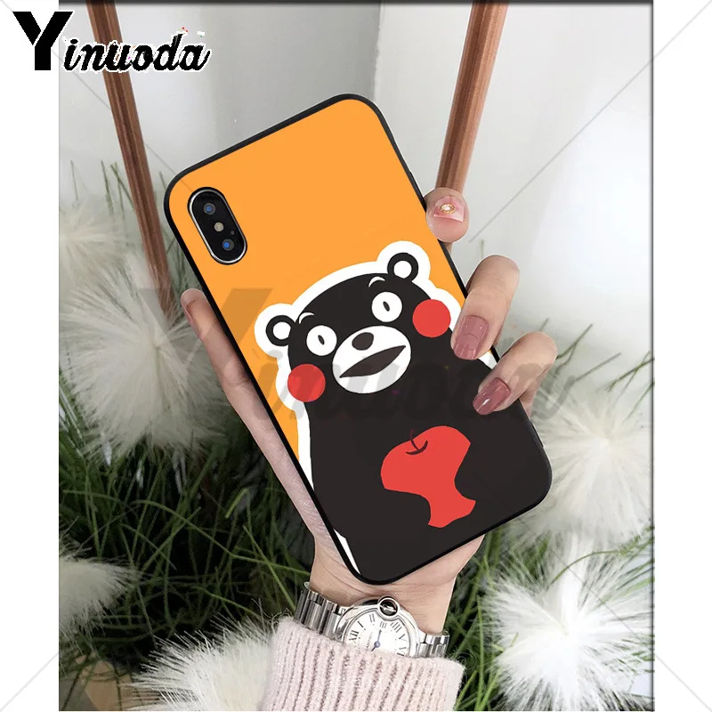 Yinuoda Японский милый Kumamon ТПУ Мягкий силиконовый чехол для телефона Apple iPhone 8 7 6 6S Plus X XS MAX 5 5S SE XR сотовые телефоны