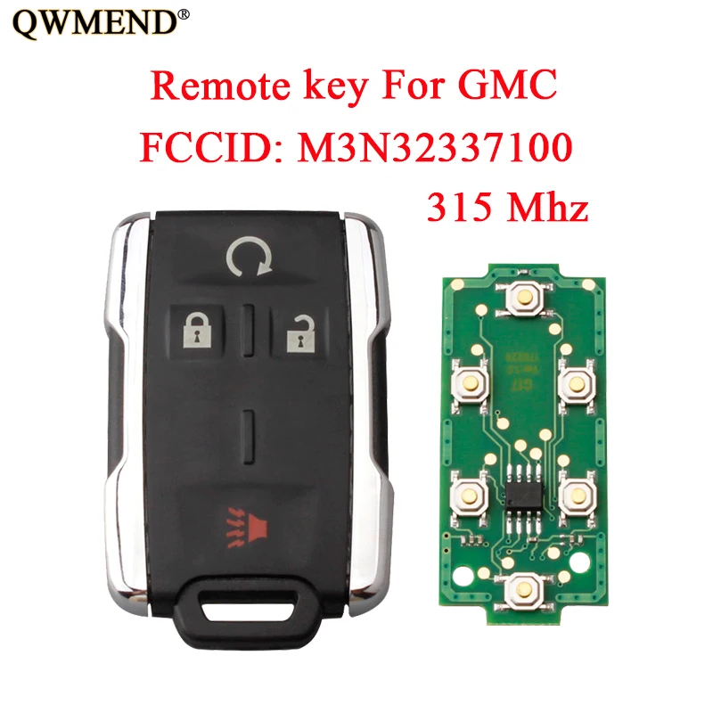 QWMEND 315Mhz Remote Key For GMC Sierra 2014-2018 M3N32337100 Car Keyless Fob Canyon 2018 | Автомобили и мотоциклы