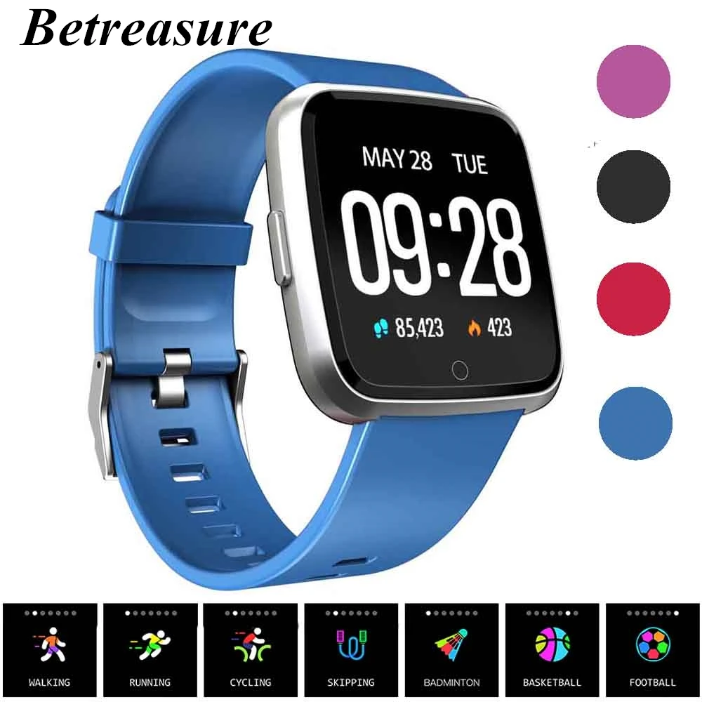 Betreasure Bluetooth Smart часы Для мужчин Фитнес трекер монитор сердечного ритма крови