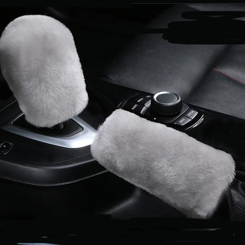 Зимняя плюшевая искусственная ручка переключения передач для Audi все серии Q3 Q5 SQ5