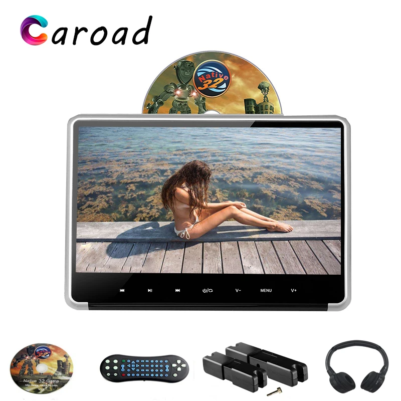 Caroad 11,6 дюймов Серебряный Автомобильный подголовник монитор HD 1080P видео цифровой ips сенсорная кнопка автомобильный dvd-плеер с HDMI/FM/IR/USB/SD/игра