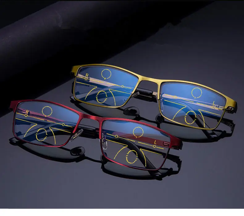 UVLAIK прогрессивные многофокусные очки для чтения для мужчин и женщин, анти-синий светильник, очки, сплав, анти-радиационные очки для дальнозоркости