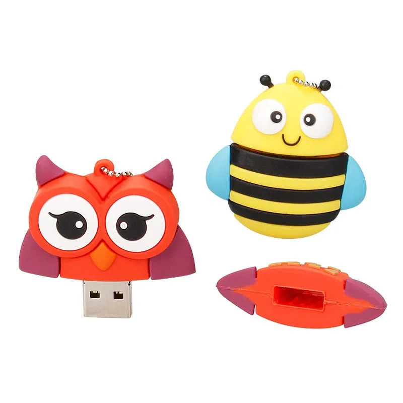 cartoon cute penguin owl fox pendrive pen drive 4GB 8GB 16GB USB flash drive 32GB 64GB memoria stick 128gb animal free shipping