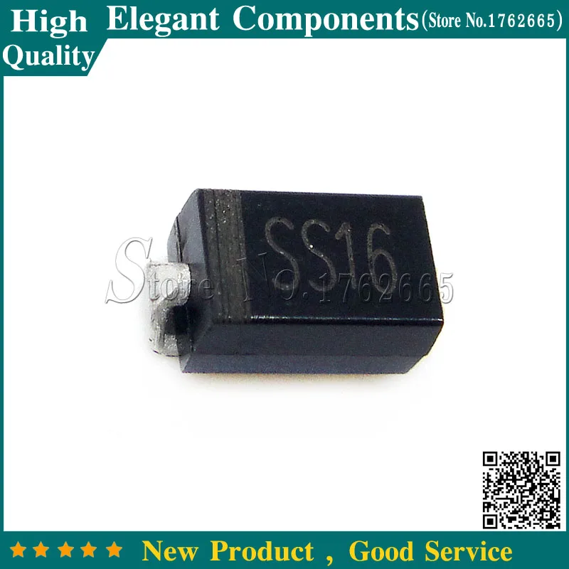 100pcs Schottky diode SS16 SMA SR160 DO 214AC 1A 60V SMD diodein