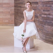 Bester verkauf billig weiß elegante prom dress 2017 a-line scoop spitze knie-länge lace-up neuesten designs abendkleid vestido de festa