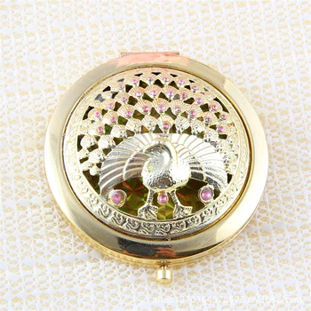 

Diamond Peacock Stylish New Portable Folding Mirror Valentine Gift Double Side Mirrors Small Mirror