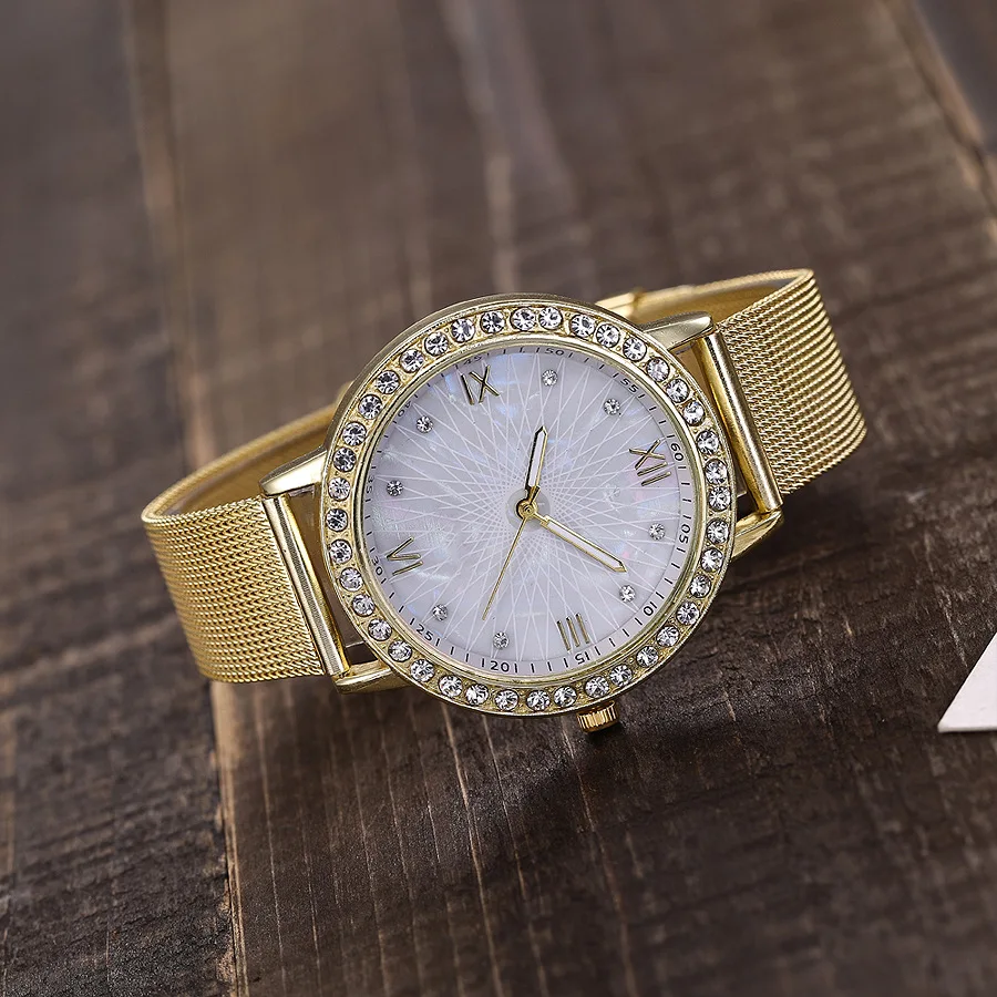2018 Новая мода яркий бриллиант сетки линия пояса женские часы браслет Мрамор зеркало женские наручные часы кварцевые Для женщин часы
