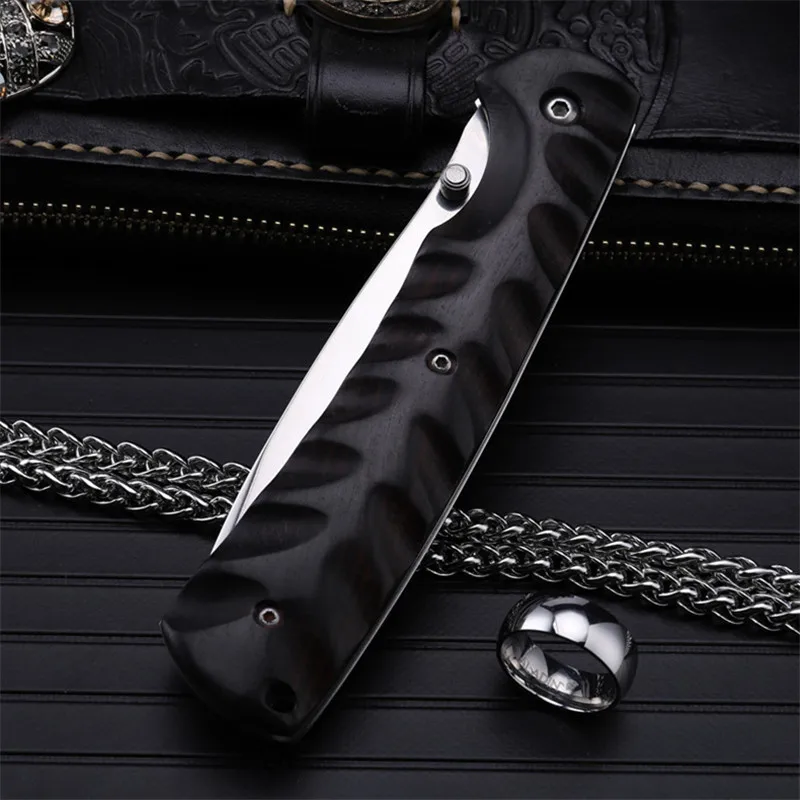 2016 Outdoor fruit knife folding knife self-defense wilderness survival ebony saber wild fishing small sharp knife