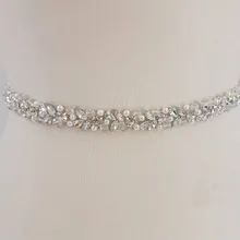 Missrdress artesanal cinto de casamento prata cristal faixa nupcial strass pérolas cinto de noiva para vestidos de casamento jk927