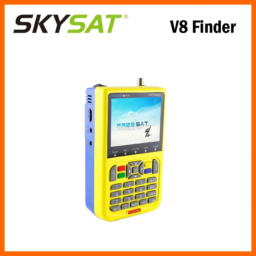 

DVB-S2 Satellite Finder Freesat V8 Finder with 3.5 inch LCD Display AV in AV out HD Sat Finder