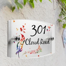 Перо Любовь Персонализированные современный дом номер дверной знак акриловая матовая уличная табличка стеклянная столешница