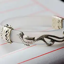 Ретро тайский серебряный Серебряные ювелирные изделия оптовая продажа Винтаж S925 Серебряная запонка браслет инкрустированные натуральный