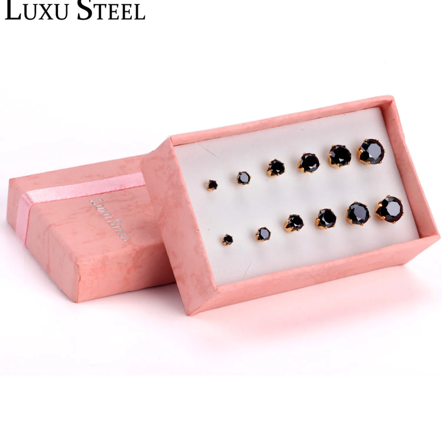 Женские круглые серьги гвоздики LUXUSTEEL ювелирные украшения для вечерние Ринок и